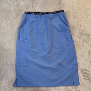 C.Saucy Womens Scrub Skirt XS Blue Elastic Waist Cargo Pockets Medical Uniform